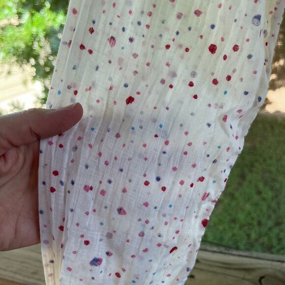 Anthropologie Meadow Rue White And Red Confetti Button Down Shirt Size 6 - Picture 5 of 11